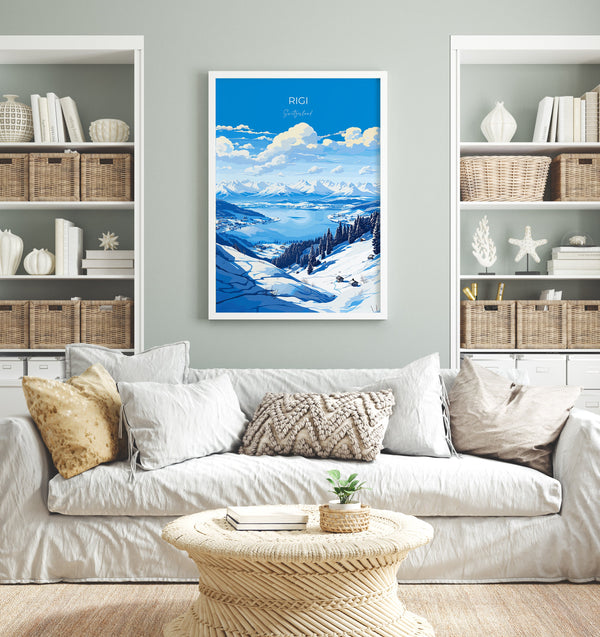 Rigi Wall Art Travel Poster, Travel Print of Rigi, Ski Poster, Rigi Art Gift, Switzerland Alps Art Travel Lovers Gift