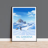 Val Gardena Wall Art Travel Poster, Travel Print of Val Gardena, Ski Poster Art Gift, Italy Dolomites Ski Art Travel Lovers Gift