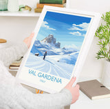 Val Gardena Wall Art Travel Poster, Travel Print of Val Gardena, Ski Poster Art Gift, Italy Dolomites Ski Art Travel Lovers Gift NQ Media Designs