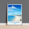 St Petersburg Travel Print, Travel Poster of St Petersburg, St Petersburg Beach Gift,Florida Art Gift,USA Wall Art Print NQ Media Designs