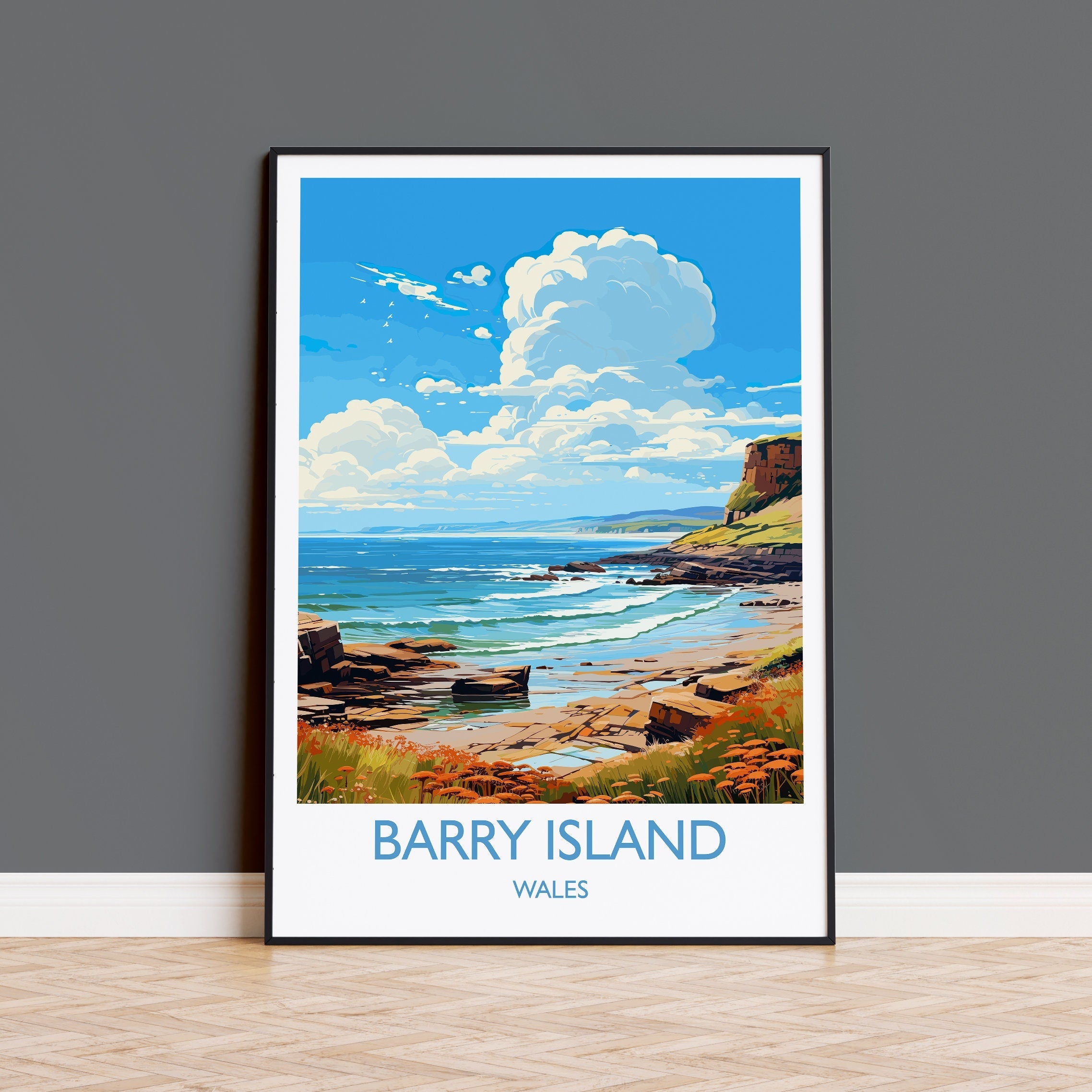 Barry Island Travel Print Wall Art, Barry Island Travel Poster, Wales, Welsh Art, Barry Island Gift, Wall Art Print NQ Media Designs