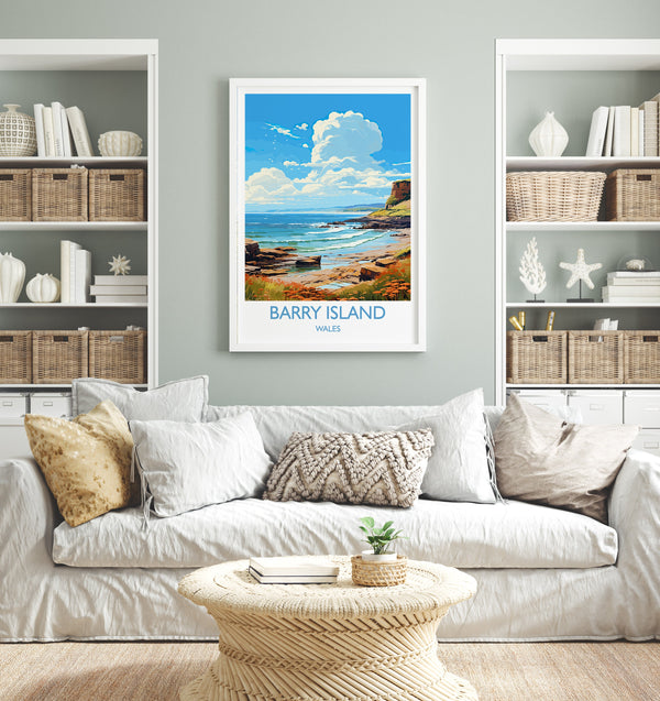 Barry Island Travel Print Wall Art, Barry Island Travel Poster, Wales, Welsh Art, Barry Island Gift, Wall Art Print
