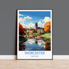 Worcester Travel Print Wall Art, Travel Poster of Worcester, Worcester Art Gift, England, English Countryside Art Lovers Gift, NQ Media Designs
