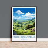 Rossendale Valley Travel Print Wall Art, Travel Poster of Rossendale Valley, Rossendale Art Gift, English Countryside Art Lovers Gift, NQ Media Designs