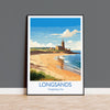 Longsands Travel Print Wall Art, Travel Poster of Longsands, Tynemouth Art Gift, England, Longsands Art Lovers Gift,