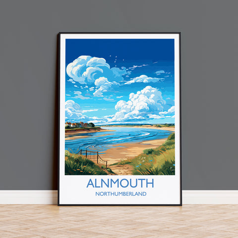Alnmouth Travel Print Wall Art, Travel Poster of Alnmouth, Northumberland Art Gift, England, Alnmouth Art Lovers Gift,