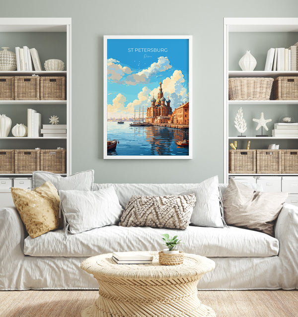 St Petersburg Travel Print, Travel Poster of St Petersburg, Russia, City of St Petersburg,Russia Art Gift,St Petersburg Wall Art Print