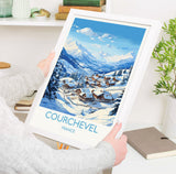 Courchevel Wall Art Travel Poster, Travel Print of Courchevel, Ski Poster, Courchevel Art Gift, French Ski Art lover Travel Gift NQ Media Designs