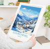 Courchevel Wall Art Travel Poster, Travel Print of Courchevel, Ski Poster, Courchevel Art Gift, French Ski Art lover Travel Gift