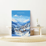 Courchevel Travel Print Wall Art, Travel Poster of Courchevel, Ski Poster, Courchevel Art Gift, French Ski Art lover Travel Gift NQ Media Designs