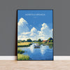 Norfolk Broads Print Wall Art, Travel Poster of Norfolk Broads, England, Norfolk Broads Art Gift, English Countryside Art Lovers Gift