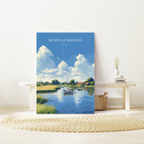 Norfolk Broads Print Wall Art, Travel Poster of Norfolk Broads, England, Norfolk Broads Art Gift, English Countryside Art Lovers Gift NQ Media Designs