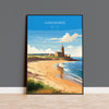 Longsands Travel Poster Wall Art, Travel Print of Longsands, Tynemouth Art Gift, England, Longsands Art Lovers Gift,
