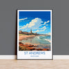 St Andrews Travel Poster Wall Art, Travel Print of St Andrews, Scotland, St Andrews Art Lovers Gift, St Andrews Gift NQ Media Designs