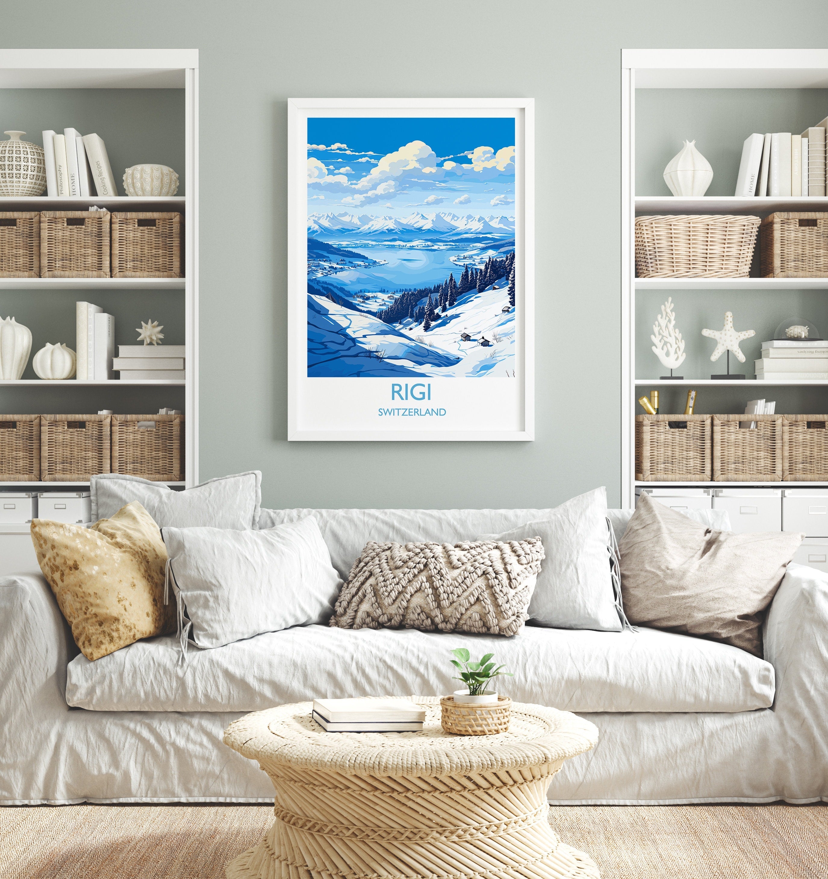 Rigi Wall Art Travel Poster, Travel Print of Rigi, Ski Poster, Rigi Art Gift, Switzerland Alps Art Travel Lovers Gift NQ Media Designs