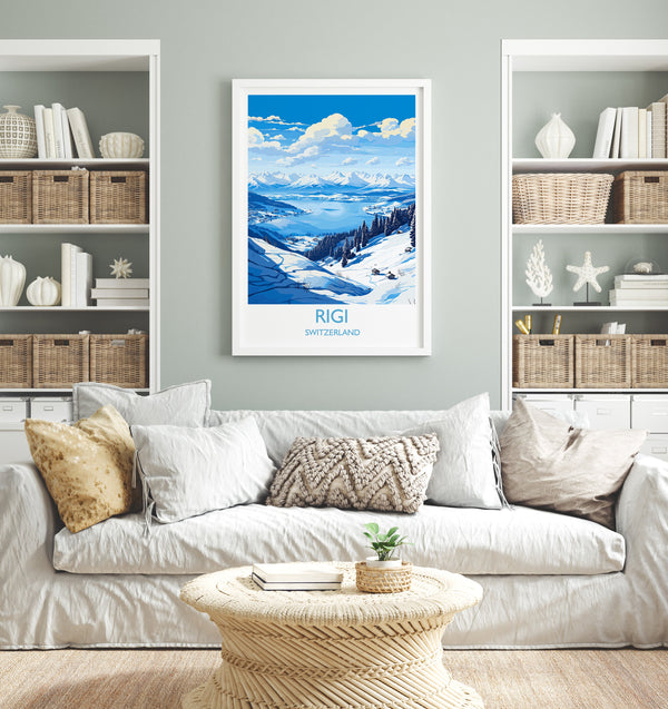 Rigi Wall Art Travel Poster, Travel Print of Rigi, Ski Poster, Rigi Art Gift, Switzerland Alps Art Travel Lovers Gift