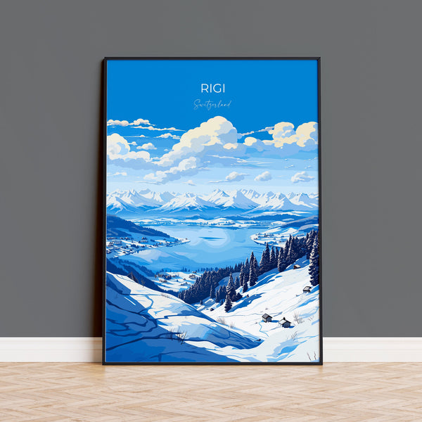 Rigi Wall Art Travel Poster, Travel Print of Rigi, Ski Poster, Rigi Art Gift, Switzerland Alps Art Travel Lovers Gift