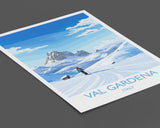 Val Gardena Wall Art Travel Poster, Travel Print of Val Gardena, Ski Poster Art Gift, Italy Dolomites Ski Art Travel Lovers Gift NQ Media Designs