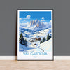 Val Gardena Wall Art Travel Poster, Travel Print of Val Gardena, Ski Poster Art Gift, Italy Dolomites Ski Art Travel Lovers Gift