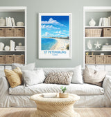 St Petersburg Travel Print, Travel Poster of St Petersburg, St Petersburg Beach Gift,Florida Art Gift,USA Wall Art Print NQ Media Designs
