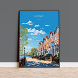 Putney Wall Art Travel Poster, Travel Print of Putney, London Poster, Putney Art Gift, London Art UK Travel Gift NQ Media Designs
