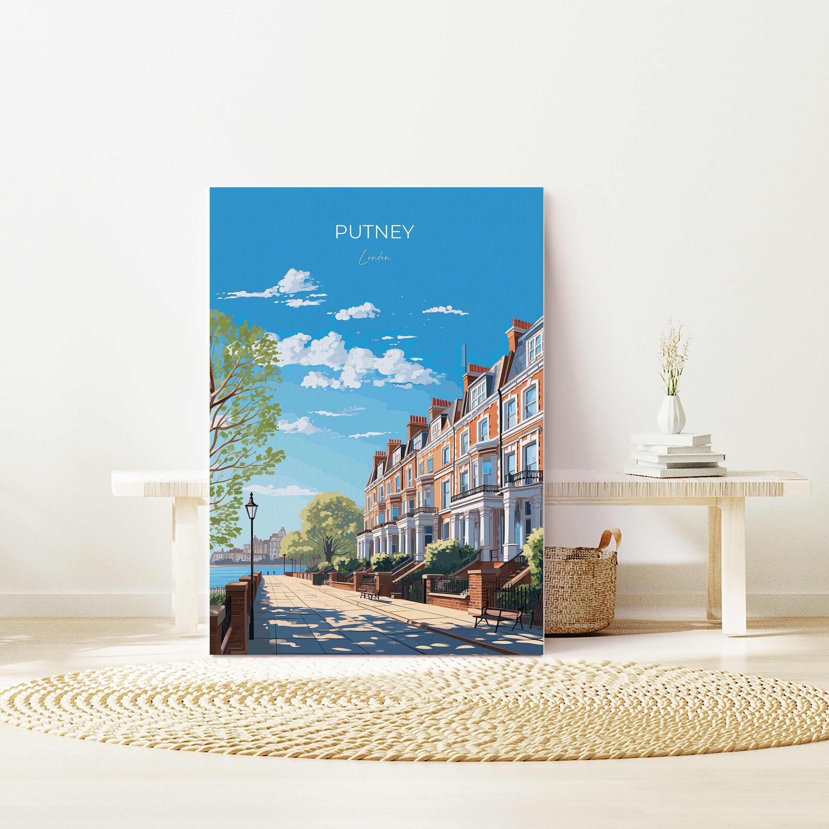 Putney Wall Art Travel Poster, Travel Print of Putney, London Poster, Putney Art Gift, London Art UK Travel Gift NQ Media Designs