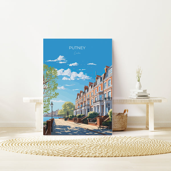 Putney Wall Art Travel Poster, Travel Print of Putney, London Poster, Putney Art Gift, London Art UK Travel Gift