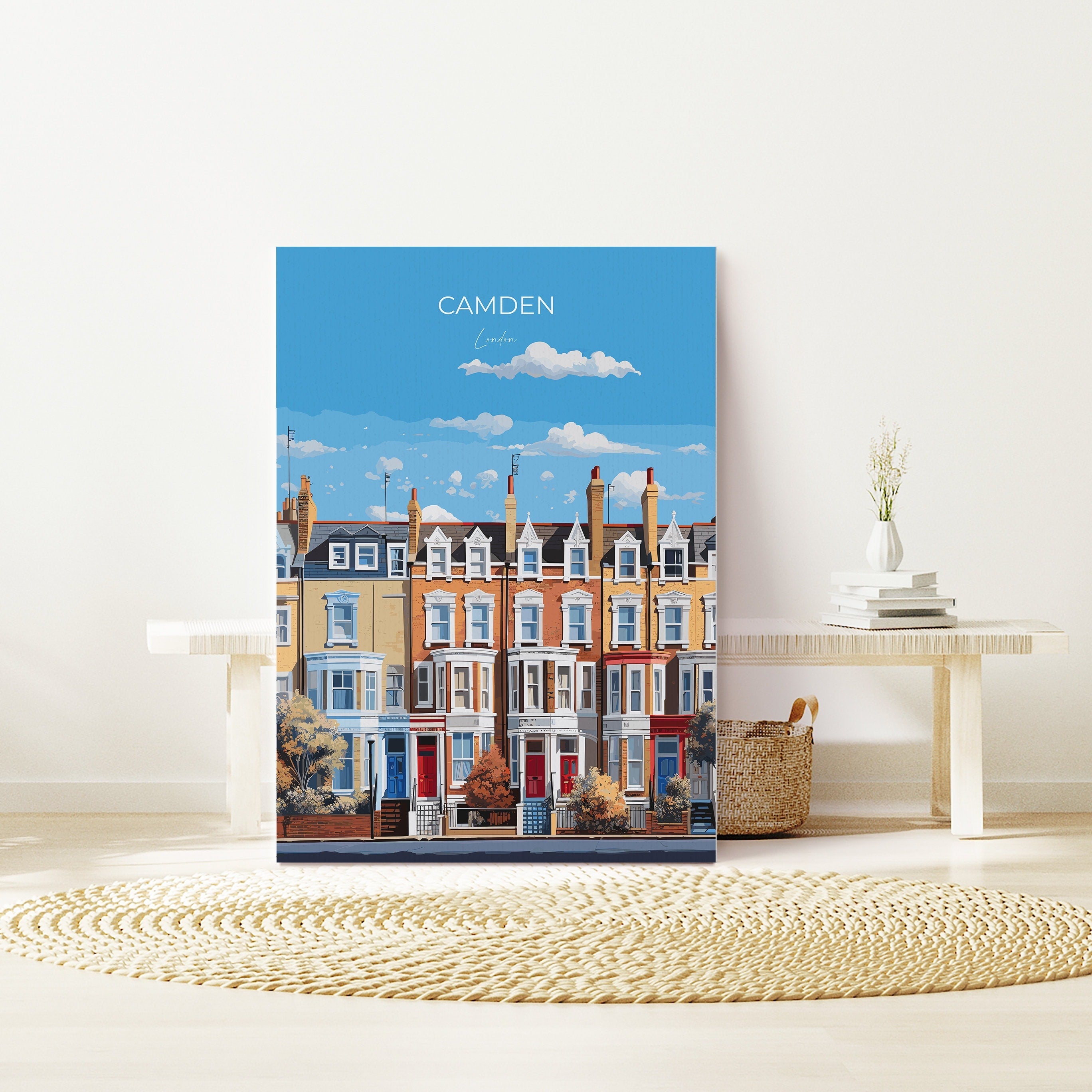 Camden Travel Poster Wall Art, Travel Print of Camden, London Poster, Camden Gift, Camden Art, London Art Lovers UK Travel Gift NQ Media Designs