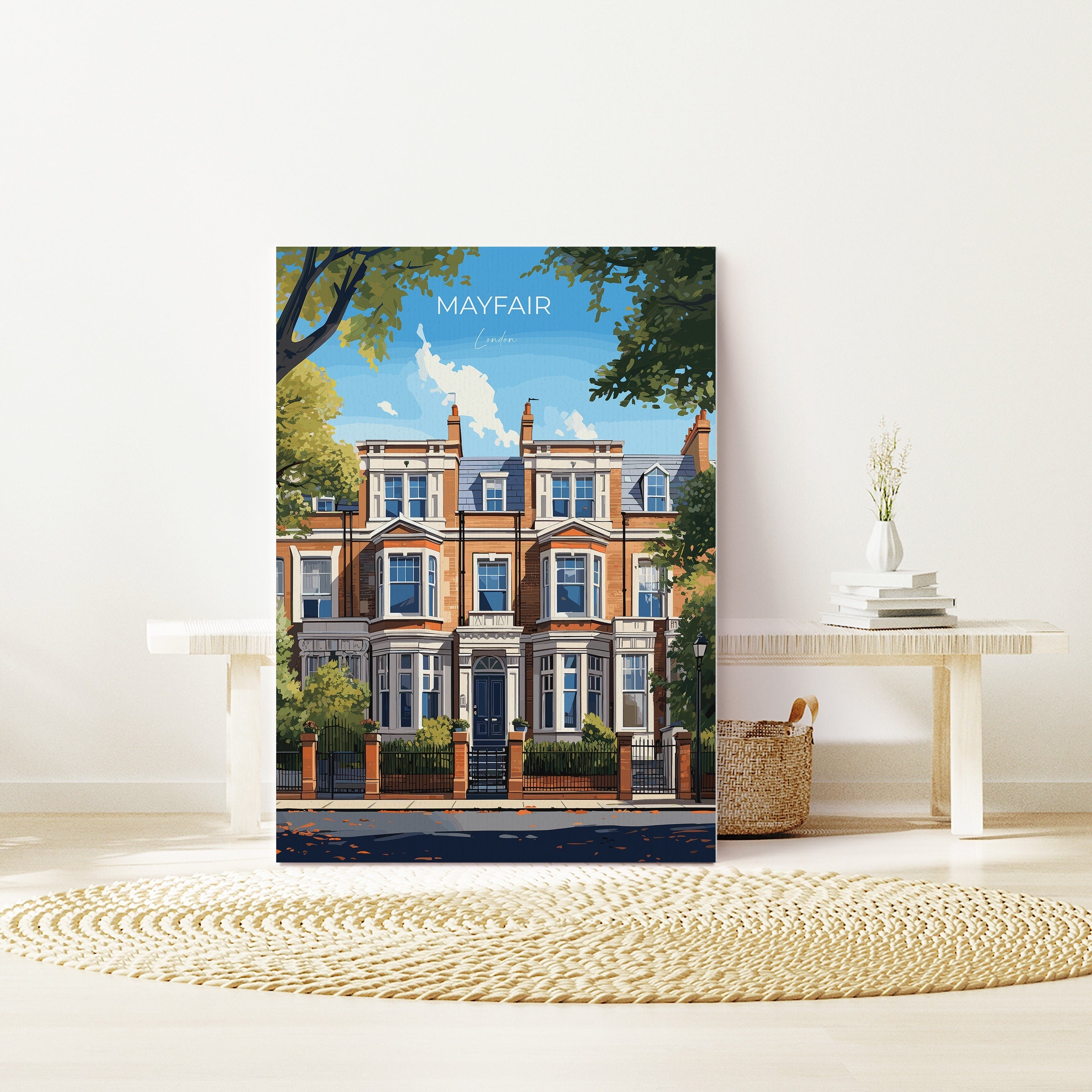 Mayfair Travel Poster Wall Art, Travel Print of Mayfair, London Poster, Mayfair Gift, Mayfair Art, London Art Lovers UK Travel Gift NQ Media Designs