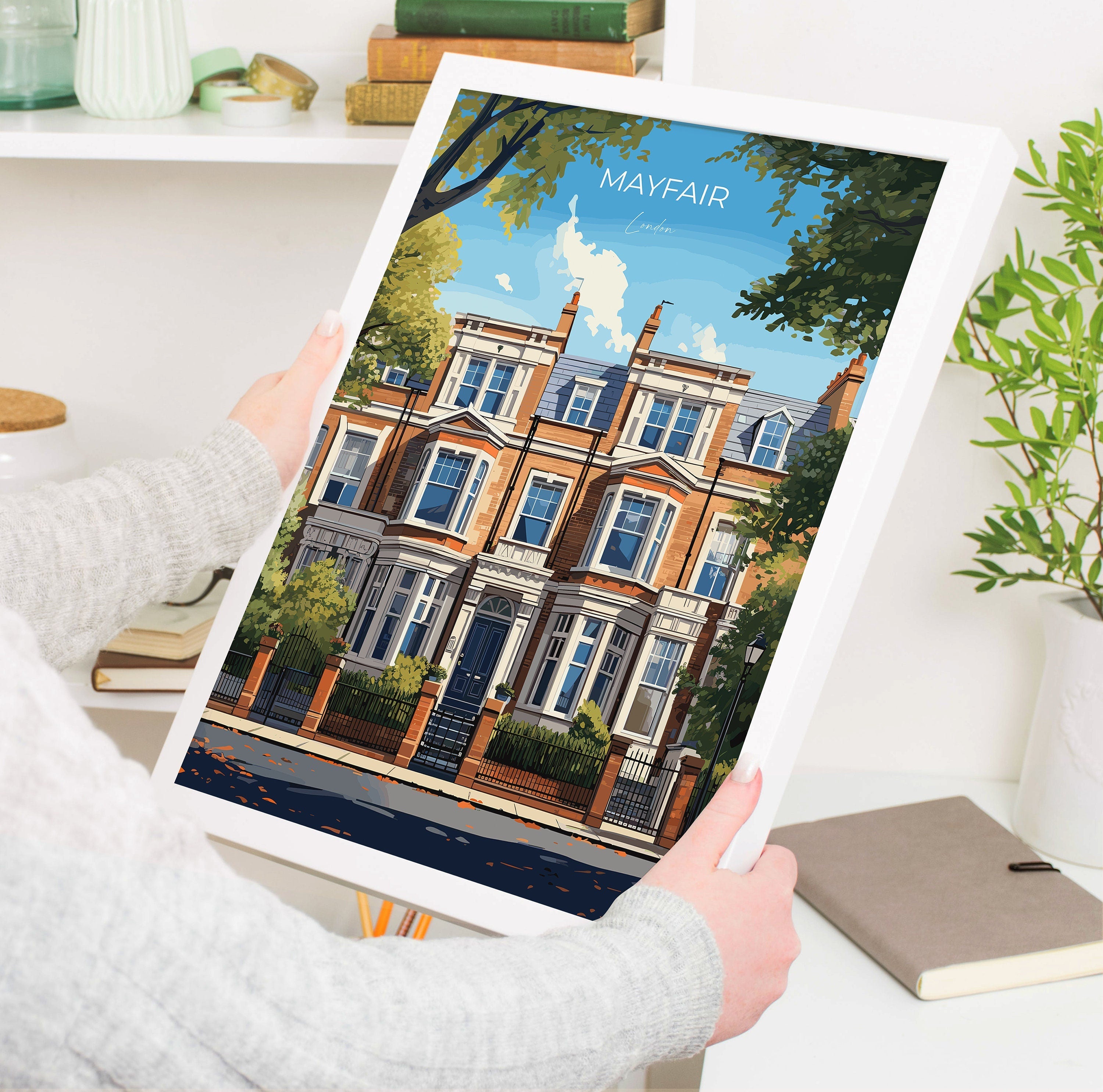Mayfair Travel Poster Wall Art, Travel Print of Mayfair, London Poster, Mayfair Gift, Mayfair Art, London Art Lovers UK Travel Gift NQ Media Designs