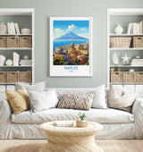 Naples Travel Print, Travel Poster of Naples , Italy, City of Naples,Italy Art Lovers Gift,Naples Wall Art Print NQ Media Designs