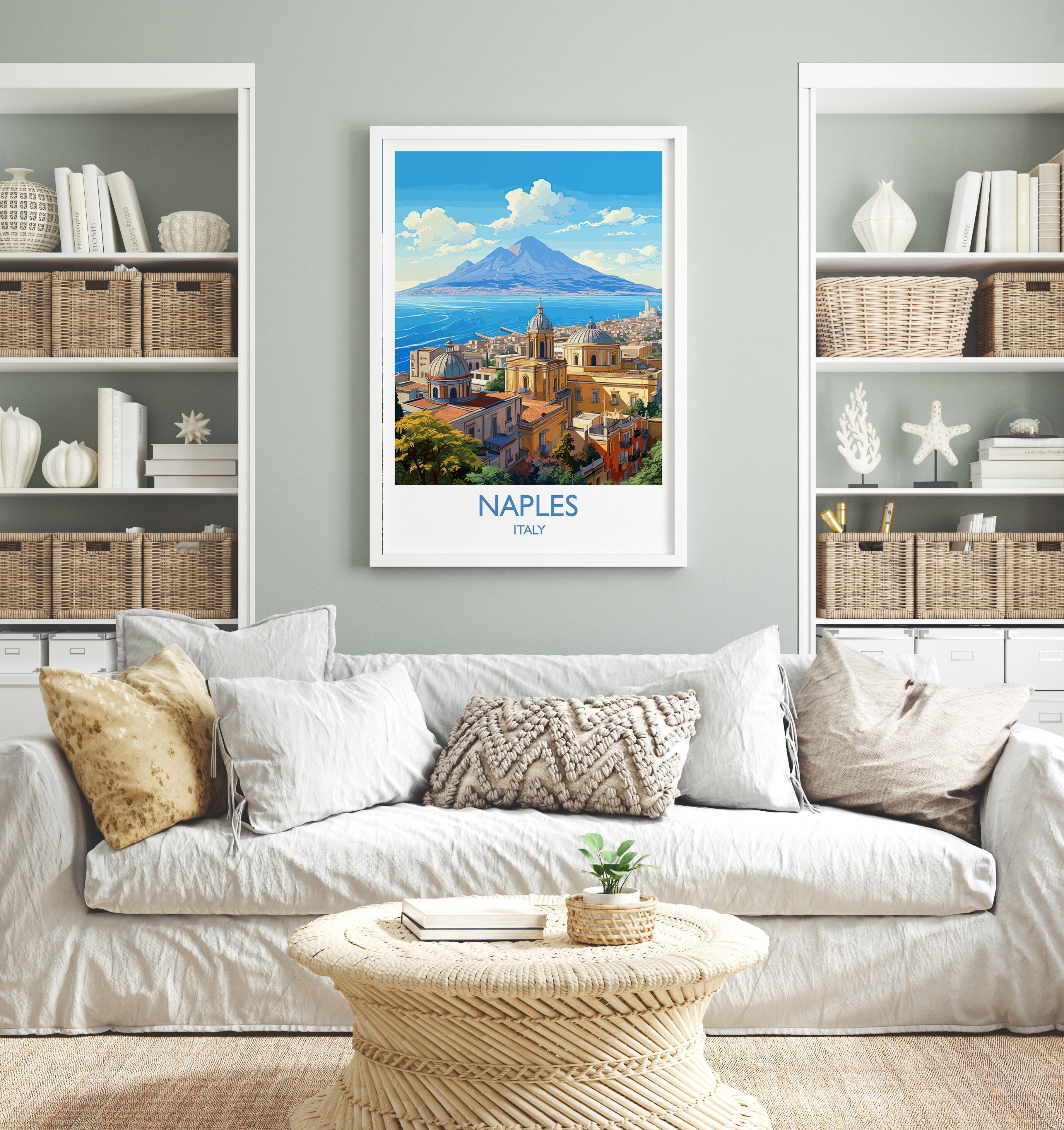 Naples Travel Print, Travel Poster of Naples , Italy, City of Naples,Italy Art Lovers Gift,Naples Wall Art Print NQ Media Designs