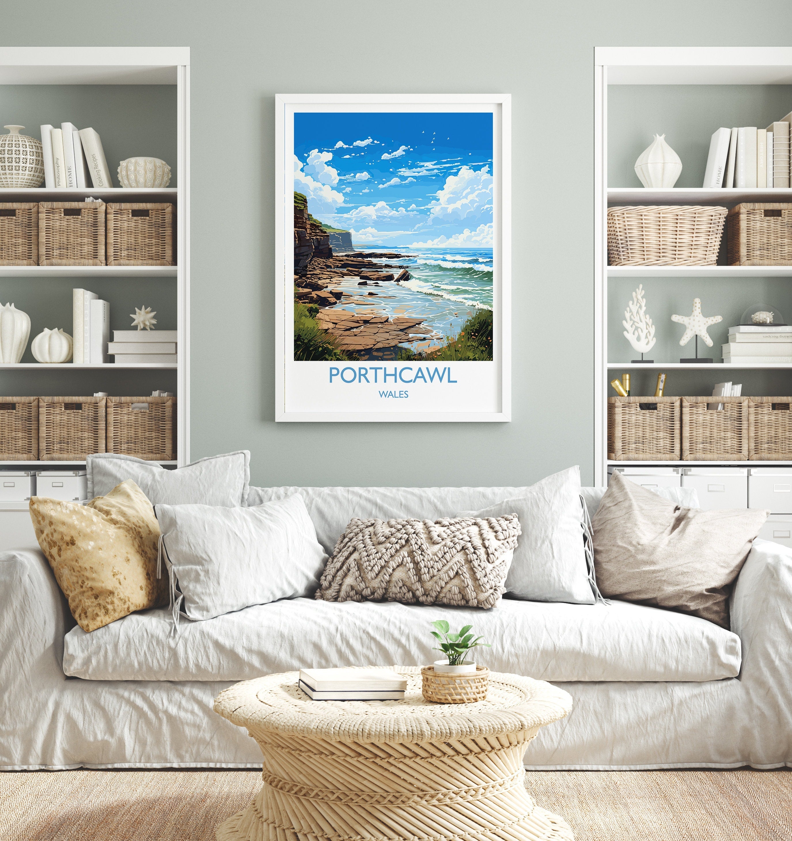Porthcawl Travel Print Wall Art, Porthcawl Travel Poster, Wales, Welsh Art, Porthcawl Gift, Wall Art Print NQ Media Designs