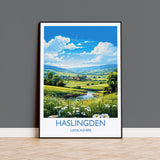Haslingden Travel Print Wall Art, Travel Poster of Haslingden, Rossendale Art Gift, England, English Countryside Art Lovers Gift, NQ Media Designs