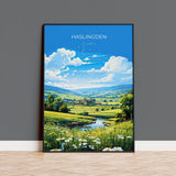 Haslingden Travel Print Wall Art, Travel Poster of Haslingden, Rossendale Art Gift, England, English Countryside Art Lovers Gift, NQ Media Designs