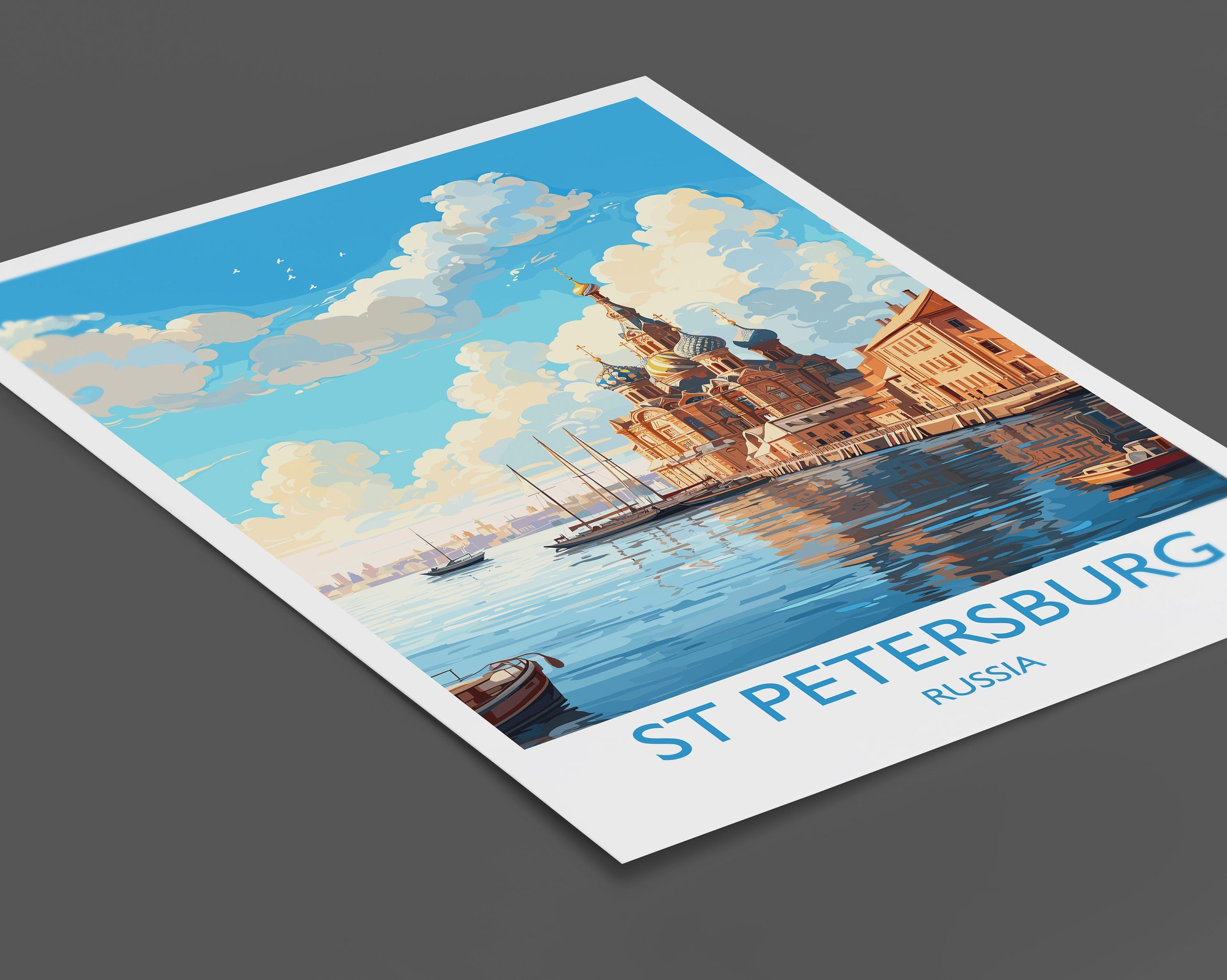 St Petersburg Travel Print, Travel Poster of St Petersburg, Russia, City of St Petersburg,Russia Art Gift,St Petersburg Wall Art Print NQ Media Designs