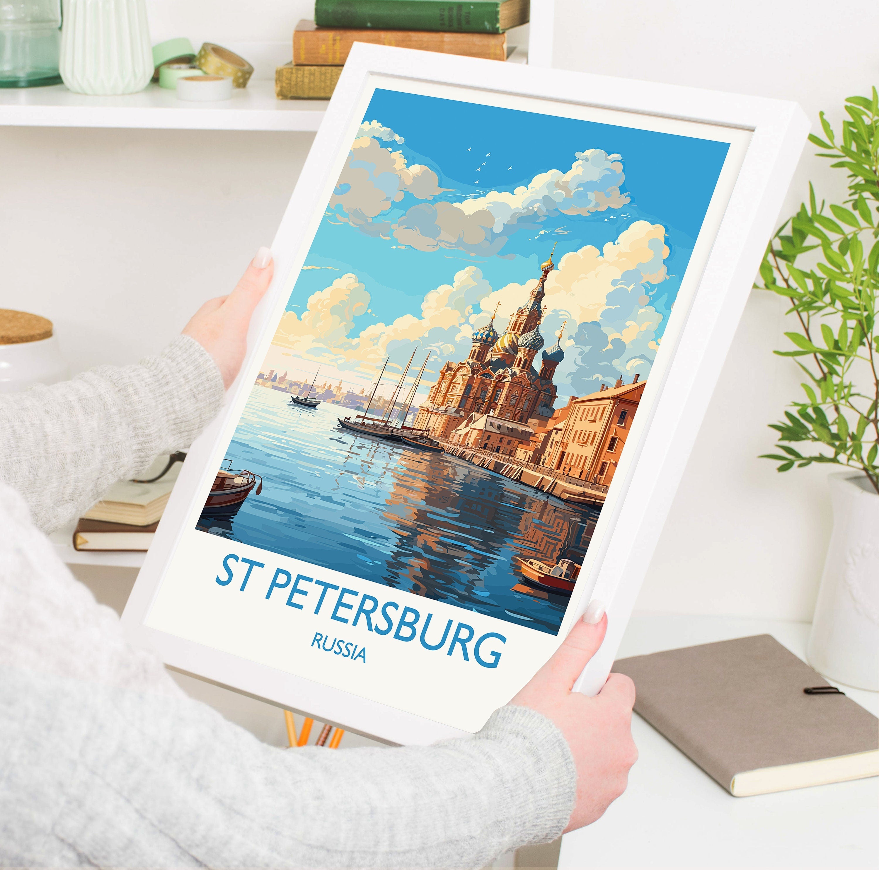 St Petersburg Travel Print, Travel Poster of St Petersburg, Russia, City of St Petersburg,Russia Art Gift,St Petersburg Wall Art Print NQ Media Designs