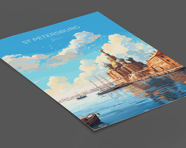 St Petersburg Travel Print, Travel Poster of St Petersburg, Russia, City of St Petersburg,Russia Art Gift,St Petersburg Wall Art Print