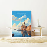 St Petersburg Travel Print, Travel Poster of St Petersburg, Russia, City of St Petersburg,Russia Art Gift,St Petersburg Wall Art Print NQ Media Designs