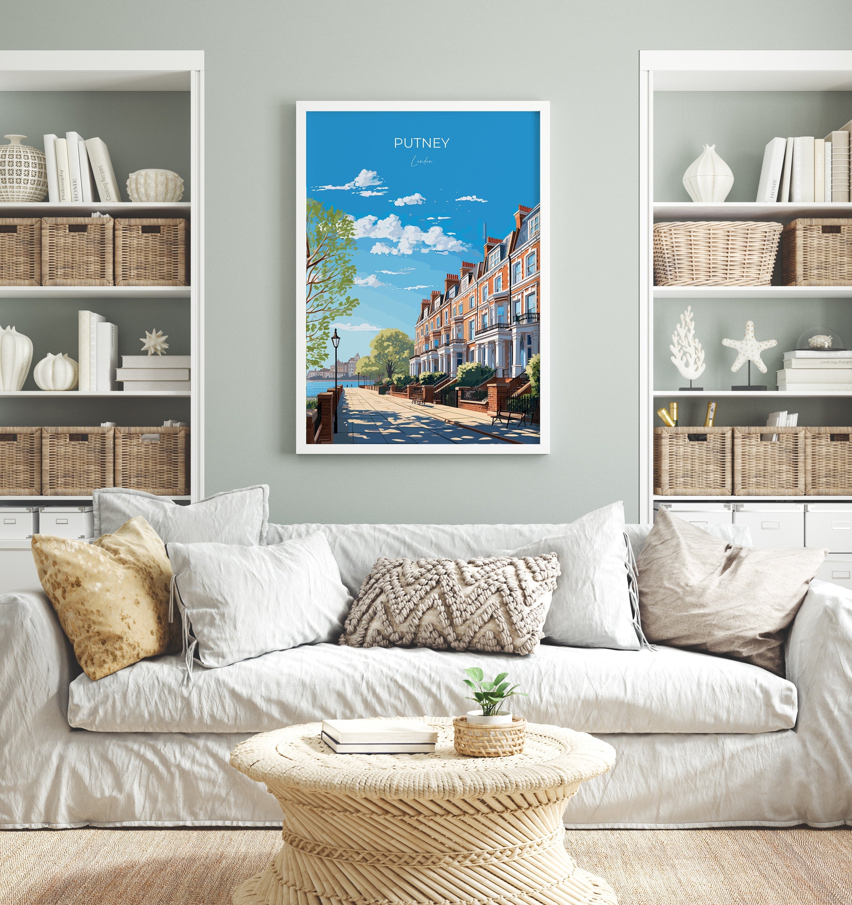 Putney Wall Art Travel Poster, Travel Print of Putney, London Poster, Putney Art Gift, London Art UK Travel Gift NQ Media Designs
