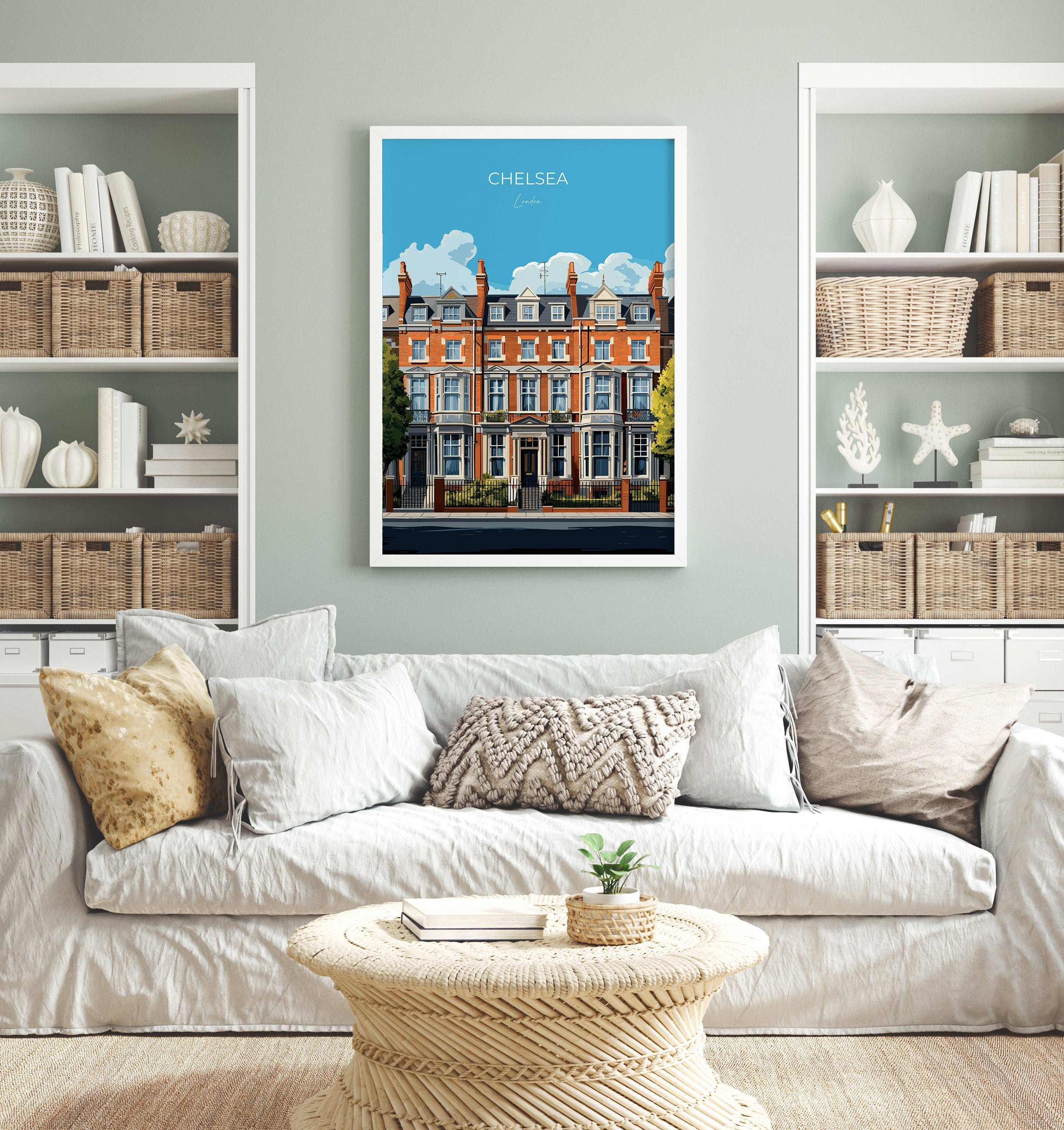 Chelsea Travel Poster Wall Art, Travel Print of Chelsea, London Poster, Chelsea Gift, Chelsea Art, London Art UK Travel Gift NQ Media Designs