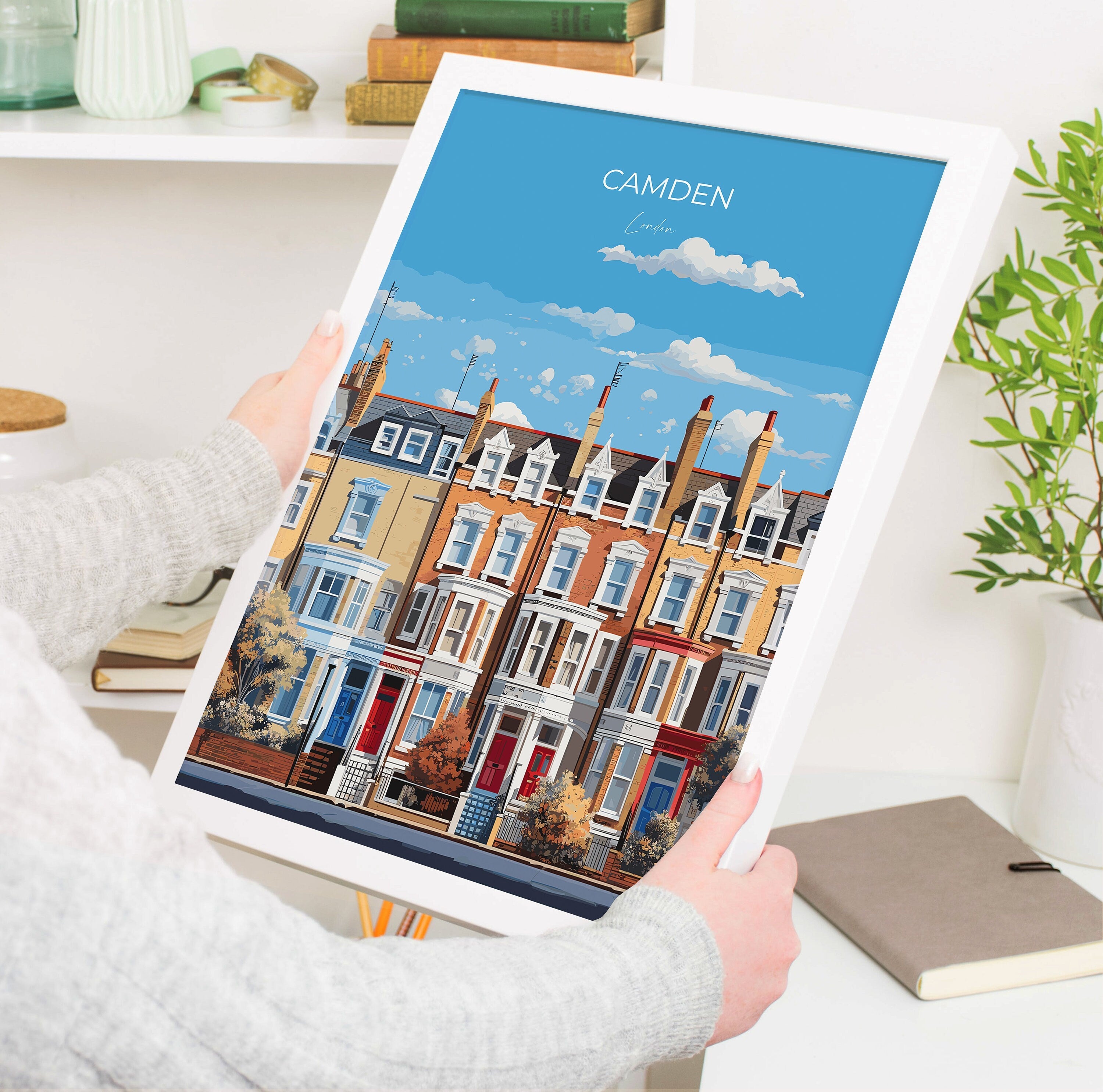 Camden Travel Poster Wall Art, Travel Print of Camden, London Poster, Camden Gift, Camden Art, London Art Lovers UK Travel Gift NQ Media Designs
