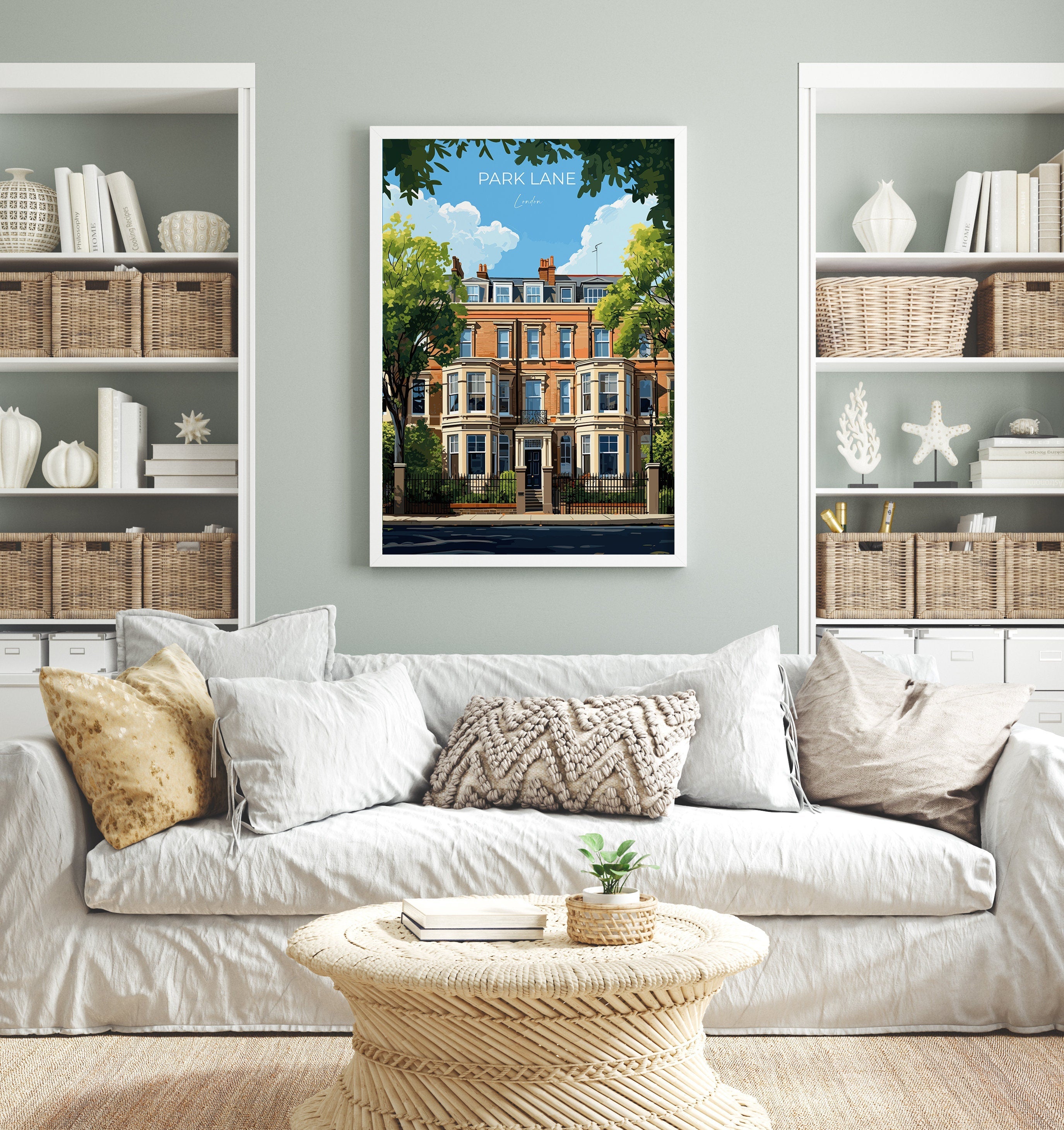 Park Lane Travel Poster Wall Art, Travel Print of Park Lane, London Poster, Park Lane Gift, Park Lane Art, London Art Lovers UK Travel Gift NQ Media Designs