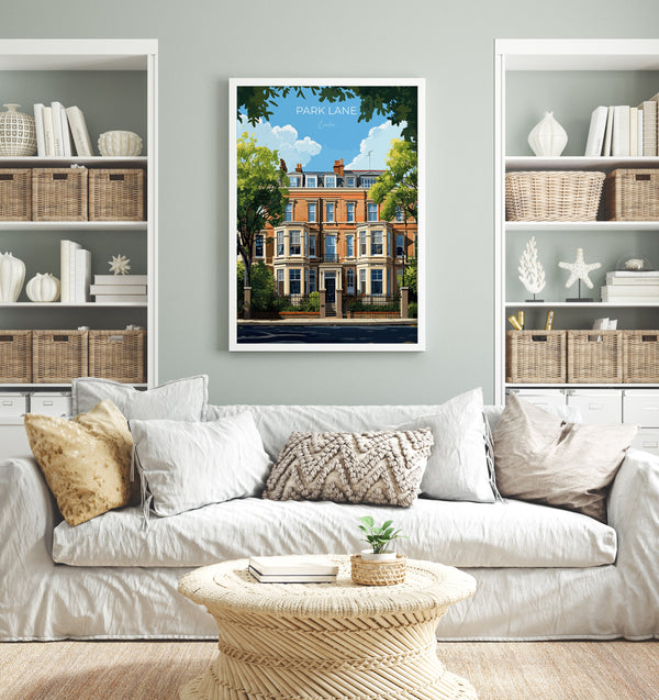 Park Lane Travel Poster Wall Art, Travel Print of Park Lane, London Poster, Park Lane Gift, Park Lane Art, London Art Lovers UK Travel Gift
