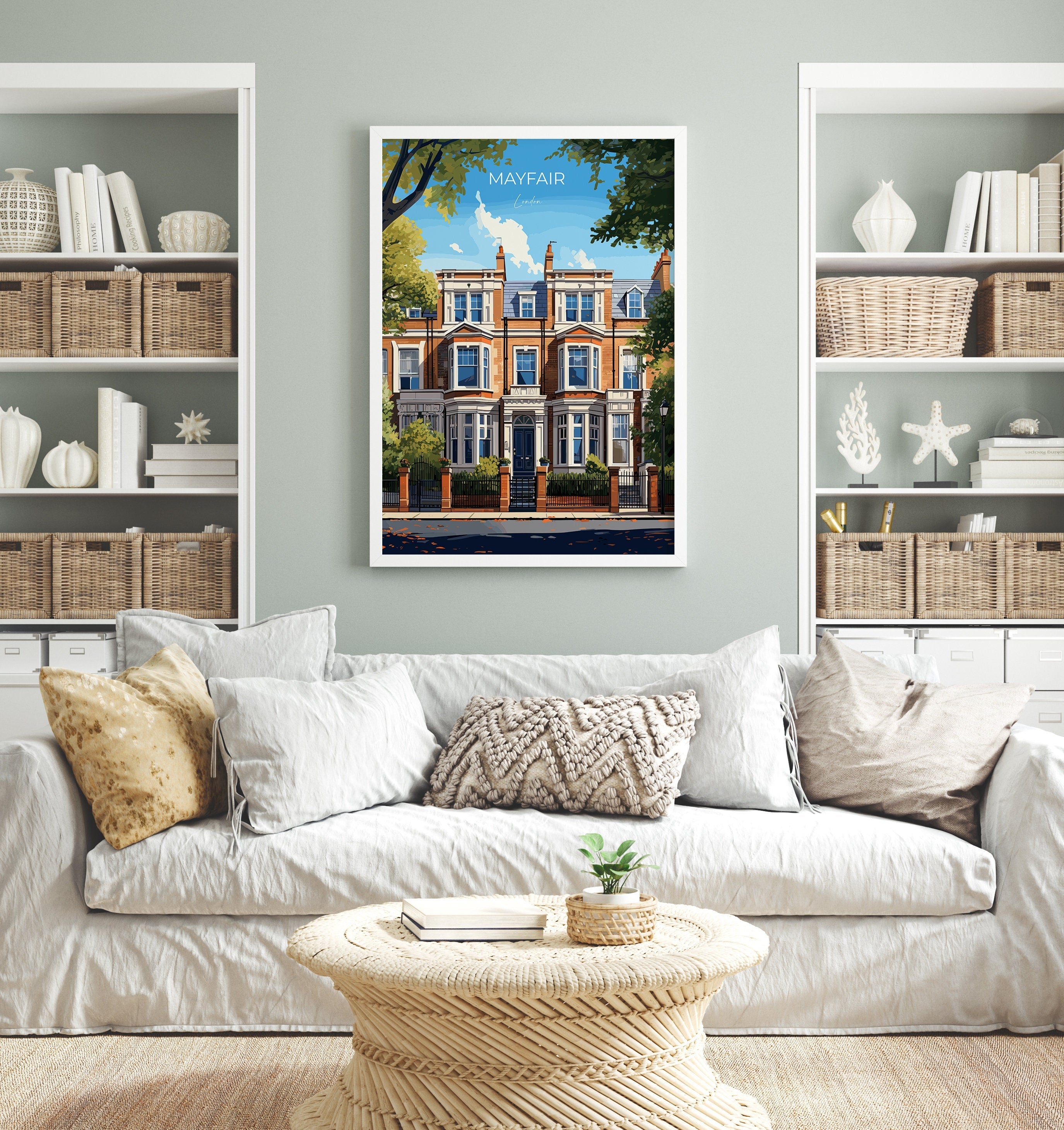 Mayfair Travel Poster Wall Art, Travel Print of Mayfair, London Poster, Mayfair Gift, Mayfair Art, London Art Lovers UK Travel Gift NQ Media Designs