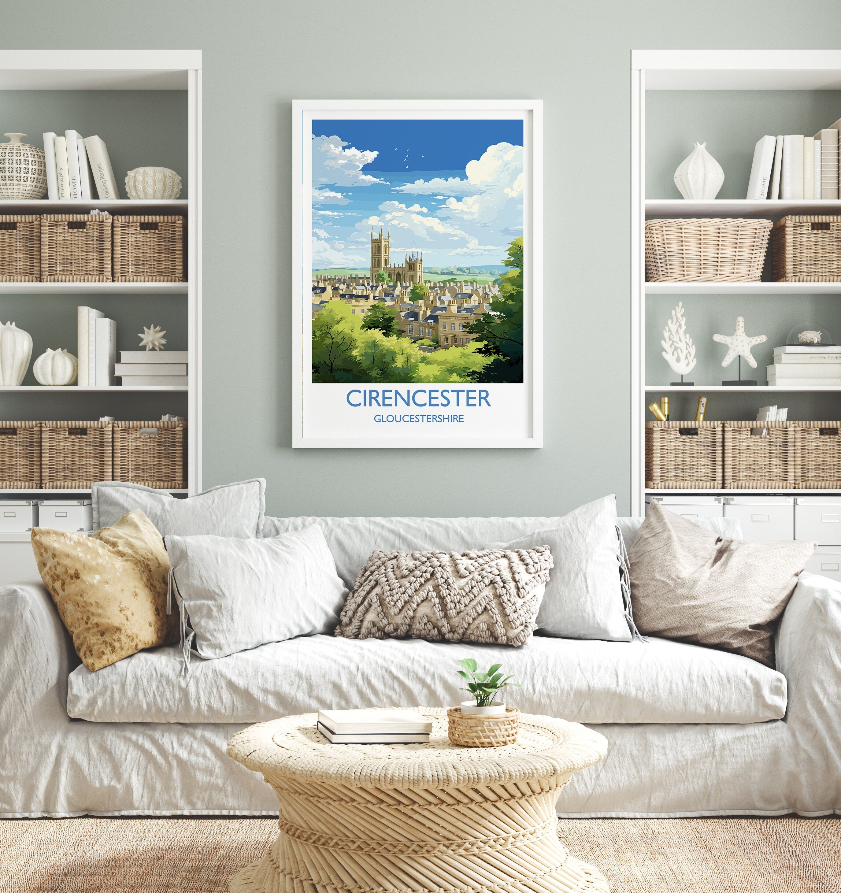 Cirencester Travel Print Wall Art, Travel Poster of Cirencester, Cirencester Art Gift, English Countryside Art Lovers Gift, NQ Media Designs