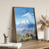 Santiago Travel Print Wall Art, Travel Poster of Santiago, Santiago Art Gift, Chile Art, South America Art Lovers Gift, NQ Media Designs