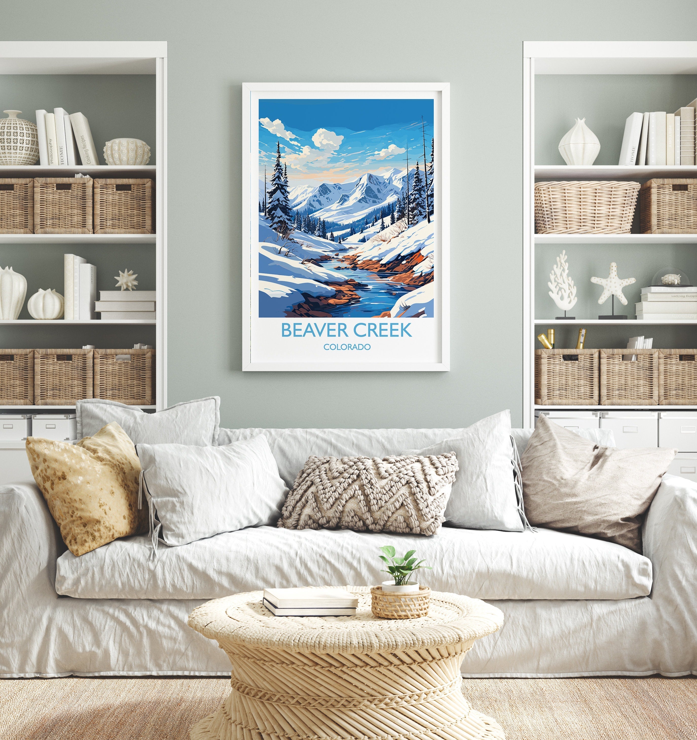Beaver Creek Travel Poster Wall Art, Travel Print of Beaver Creek, Colorado, USA, Beaver Creek Art Lovers Gift NQ Media Designs