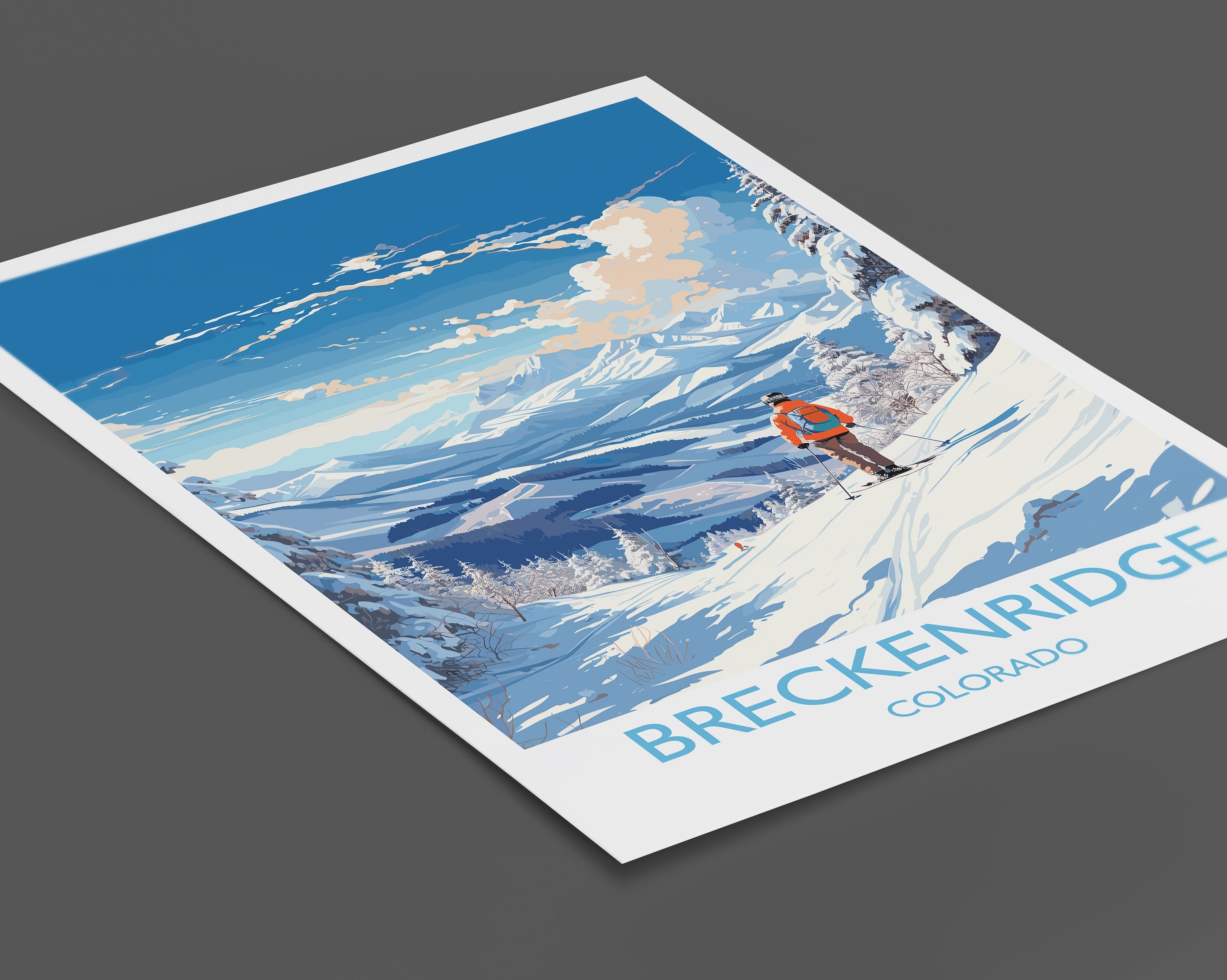 Breckenridge Travel Poster Wall Art, Travel Print of Breckenridge, Colorado, USA, Breckenridge Art Lovers Gift NQ Media Designs