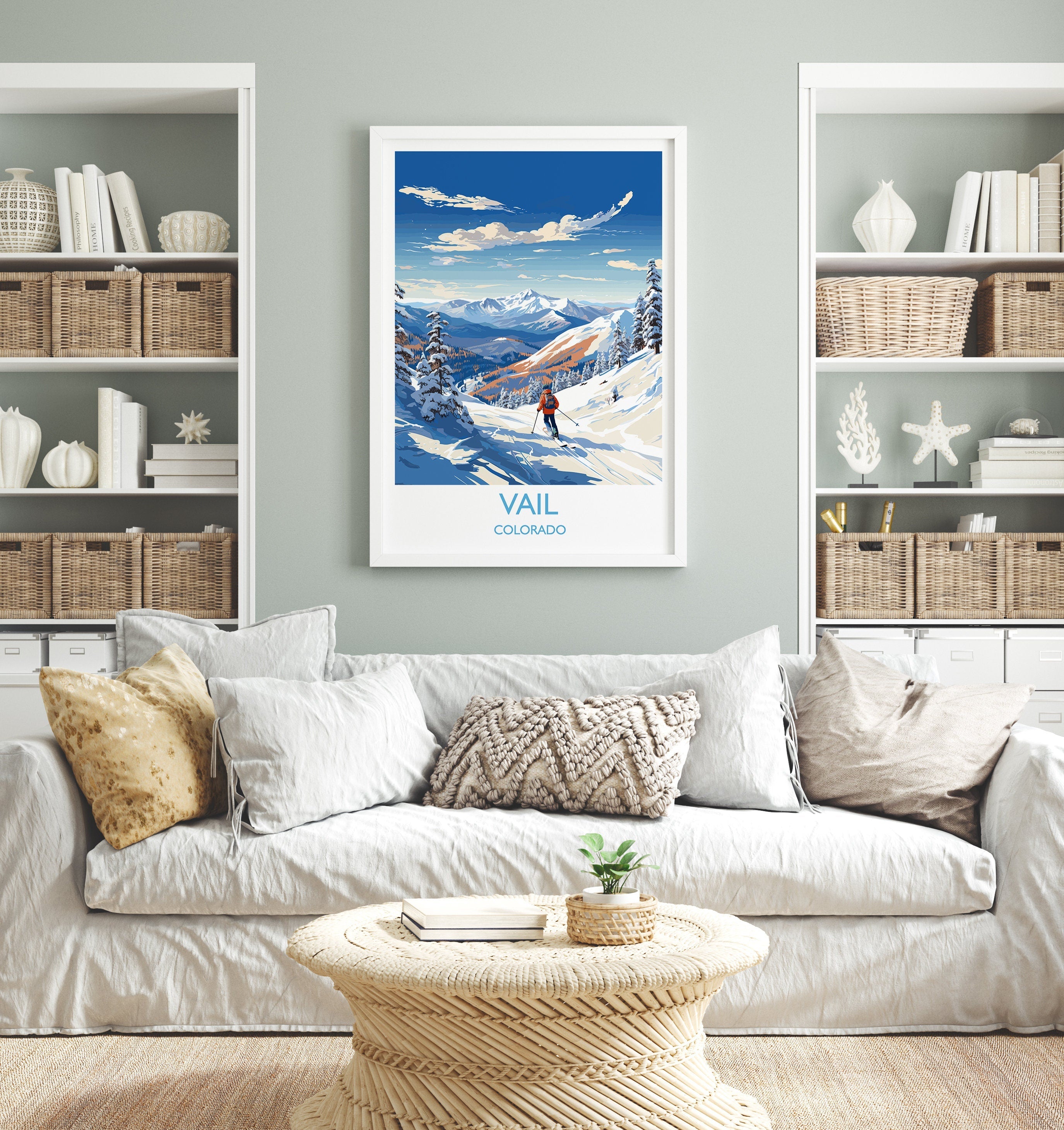 Vail Travel Poster Wall Art, Travel Print of Vail, Colorado, USA, Vail Art Lovers Gift NQ Media Designs